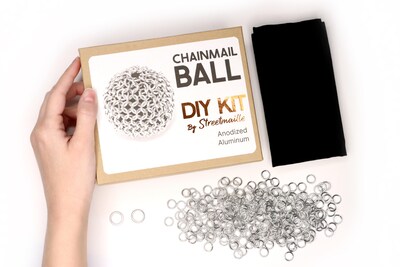 DIY Chainmail Ball Kit | Craft a Metal Desk Toy from Included Supplies and Printed Tutorial with this Beginner DIY Chainmaille Kit - image1